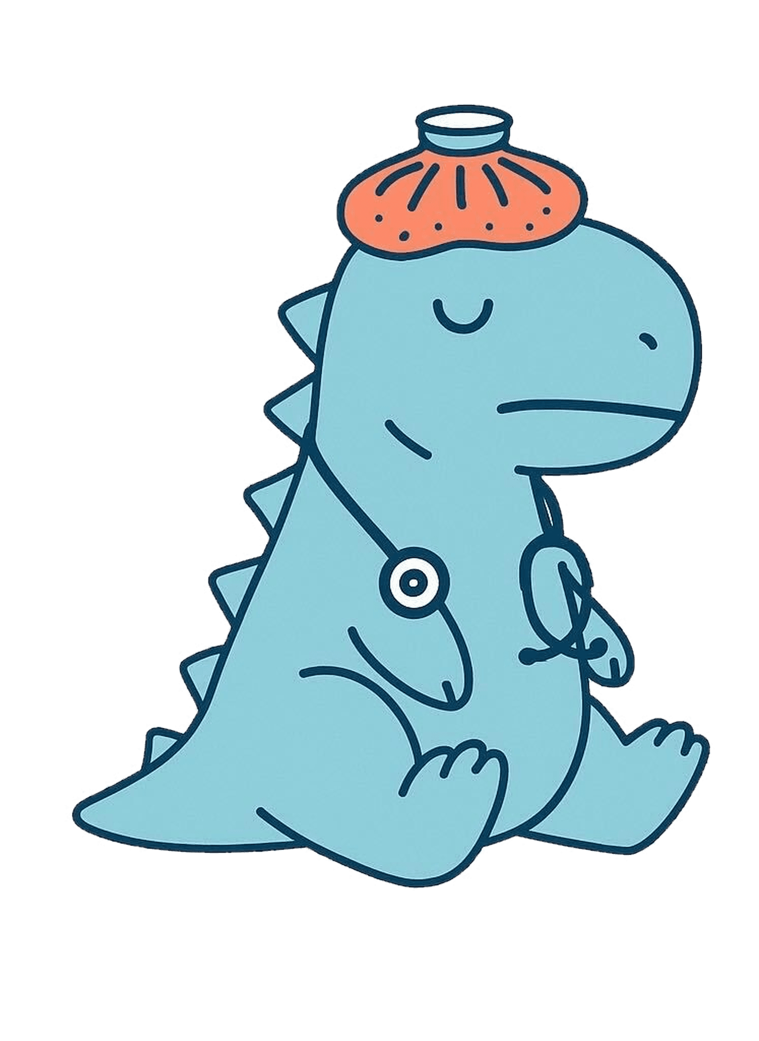 A dinosaur doctor feeling under the weather